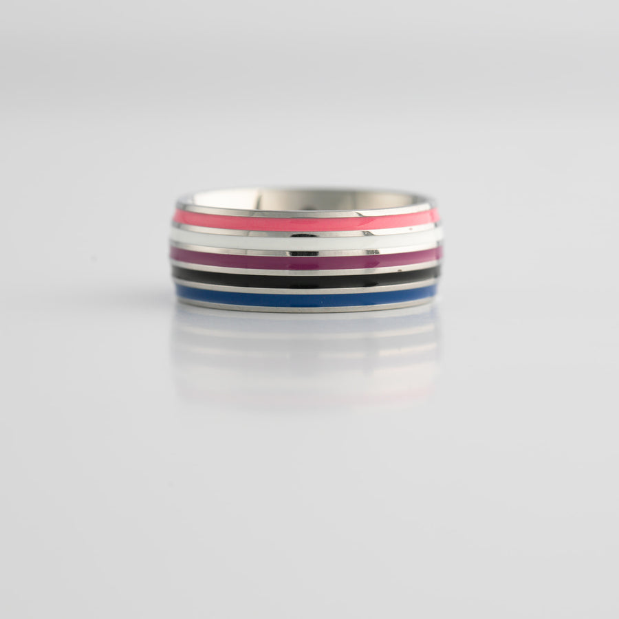 Gender Fluid Stainless Steel Pride Ring