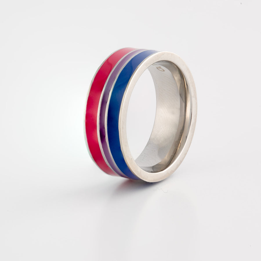 Bisexual Pride Stainless Steel Ring
