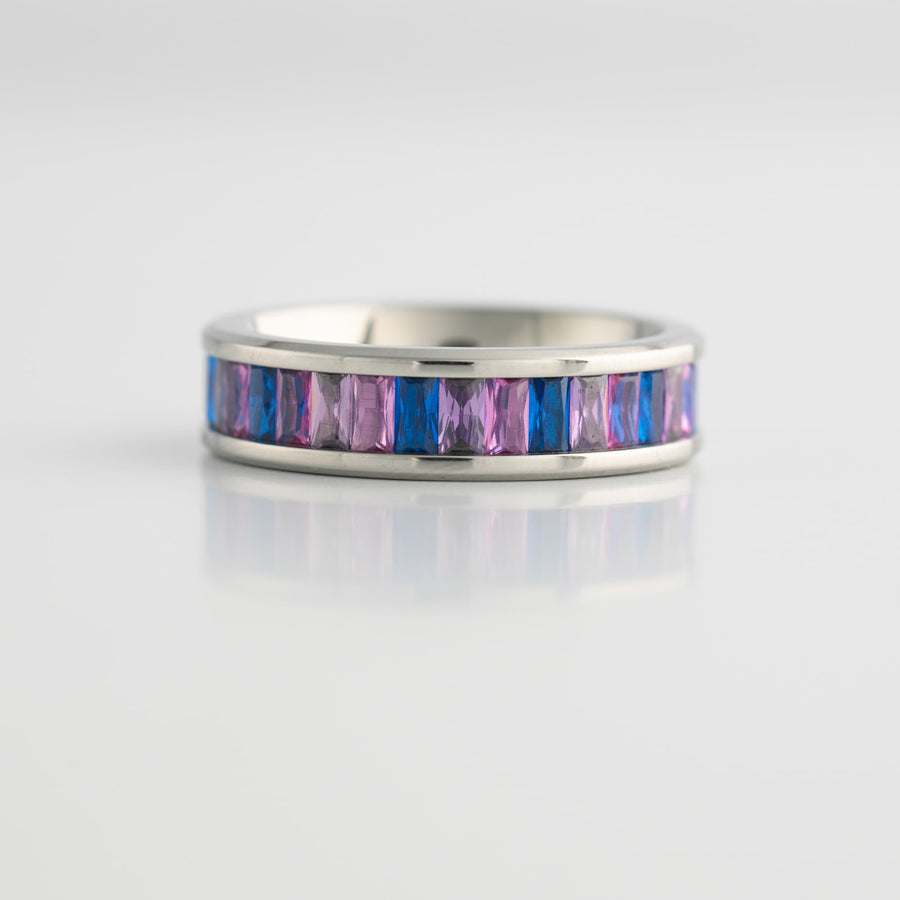 Bi Pride Gem Stainless Steel Ring