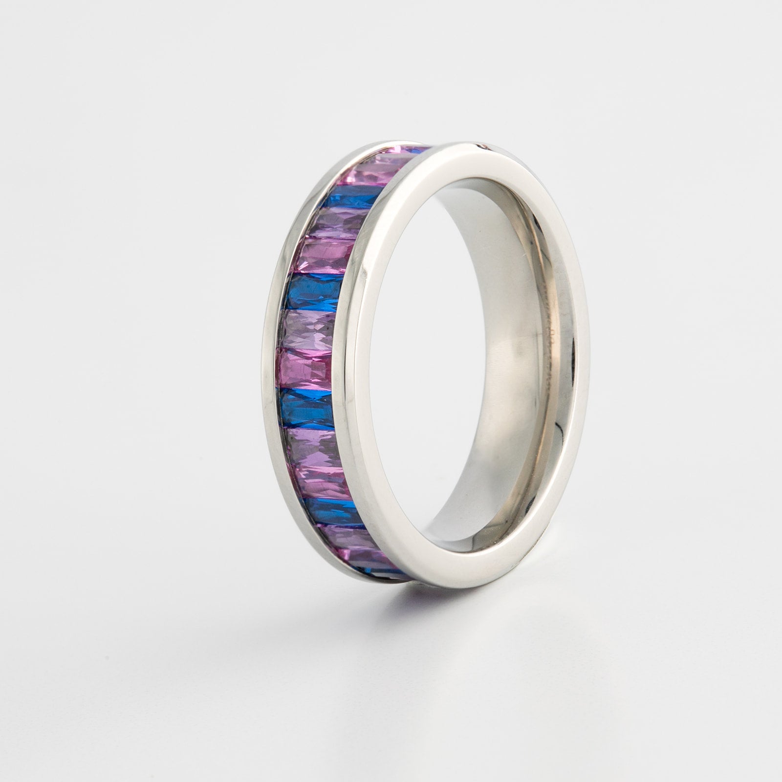 Bisexual Pride Gem Stainless Steel Ring