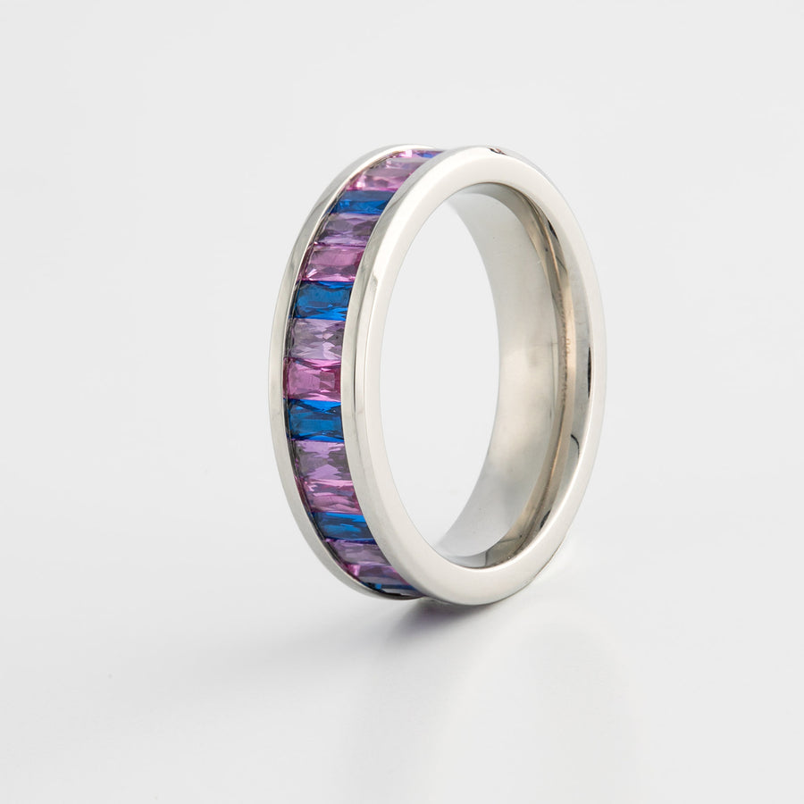 Bisexual Pride Gem Stainless Steel Ring