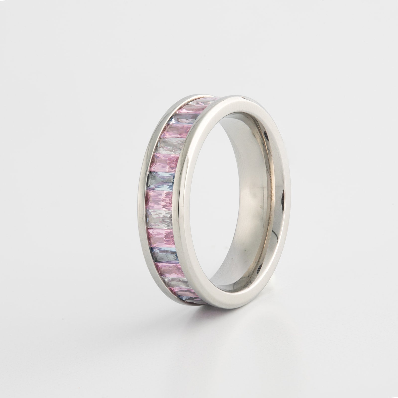 Trans Pride Gem Stainless Steel Ring