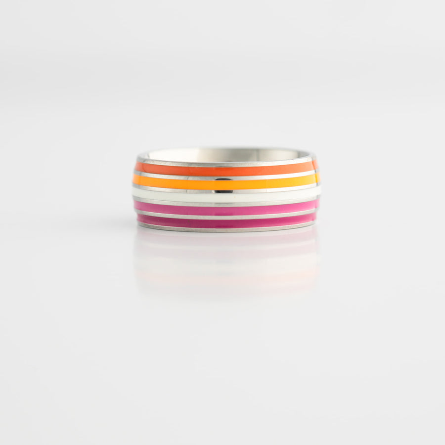 Lesbian Pride Ring Stainless Steel