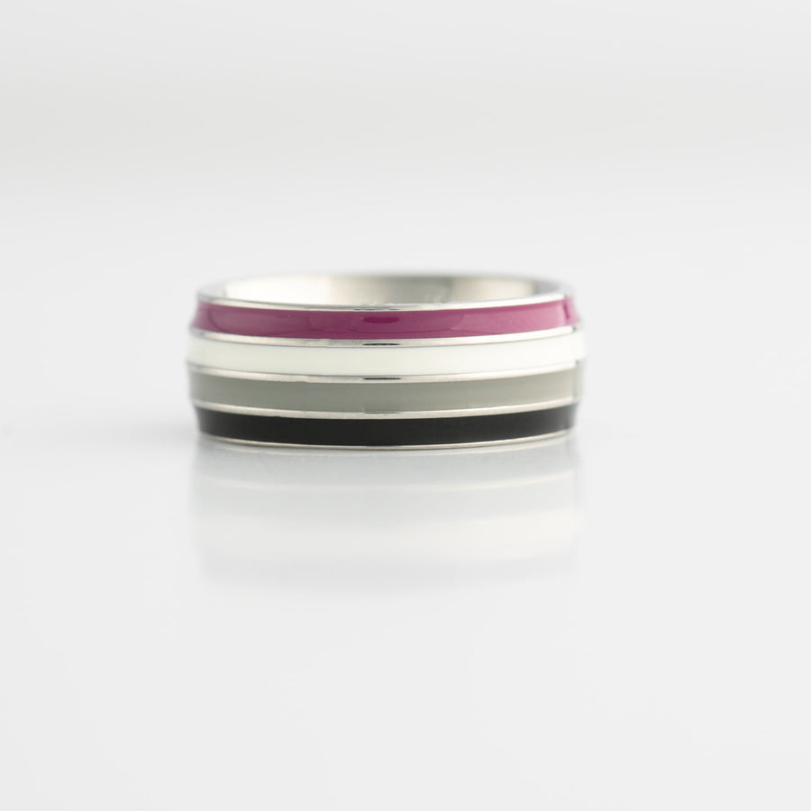 Asexual Pride Stainless Steel Ring