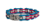 Trans Pride Stainless Steel Bike Chain Bracelet