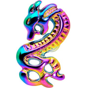 Rainbow Titanium Anodized 3-D Dragon  Barbell Tongue Ring