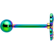Rainbow Titanium Anodized 3-D Dragon  Barbell Tongue Ring