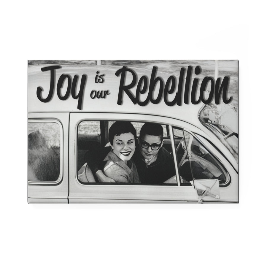 “Joy Is Our Rebellion” Vintage Photo Magnet | LGBTQ Pride Fridge Magnet