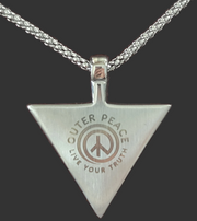 Trans Pride Triangle Pendant Necklace – Stainless Steel or Adjustable Cord | “Live Your Truth” Engraved