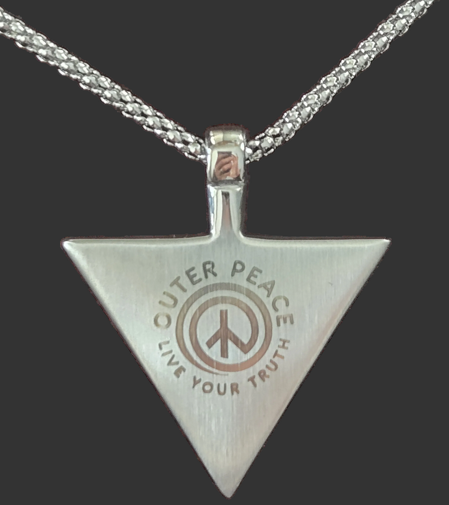 Trans Pride Triangle Pendant Necklace – Stainless Steel or Adjustable Cord | “Live Your Truth” Engraved