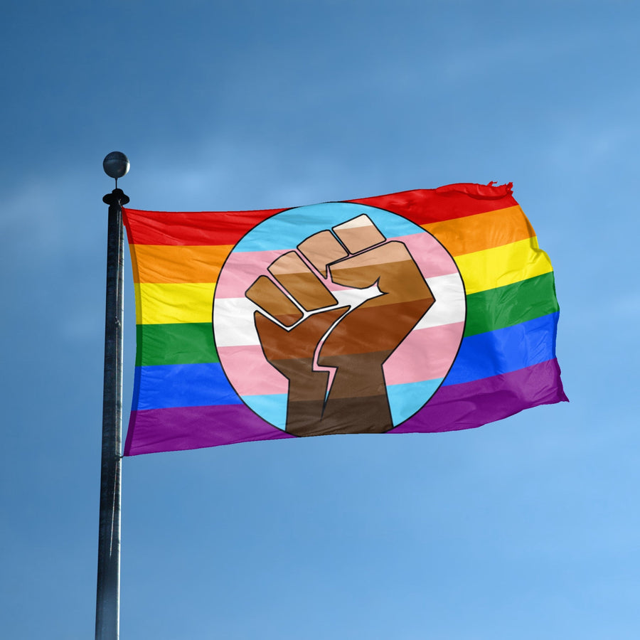Resist Fist Trans Pride Flag