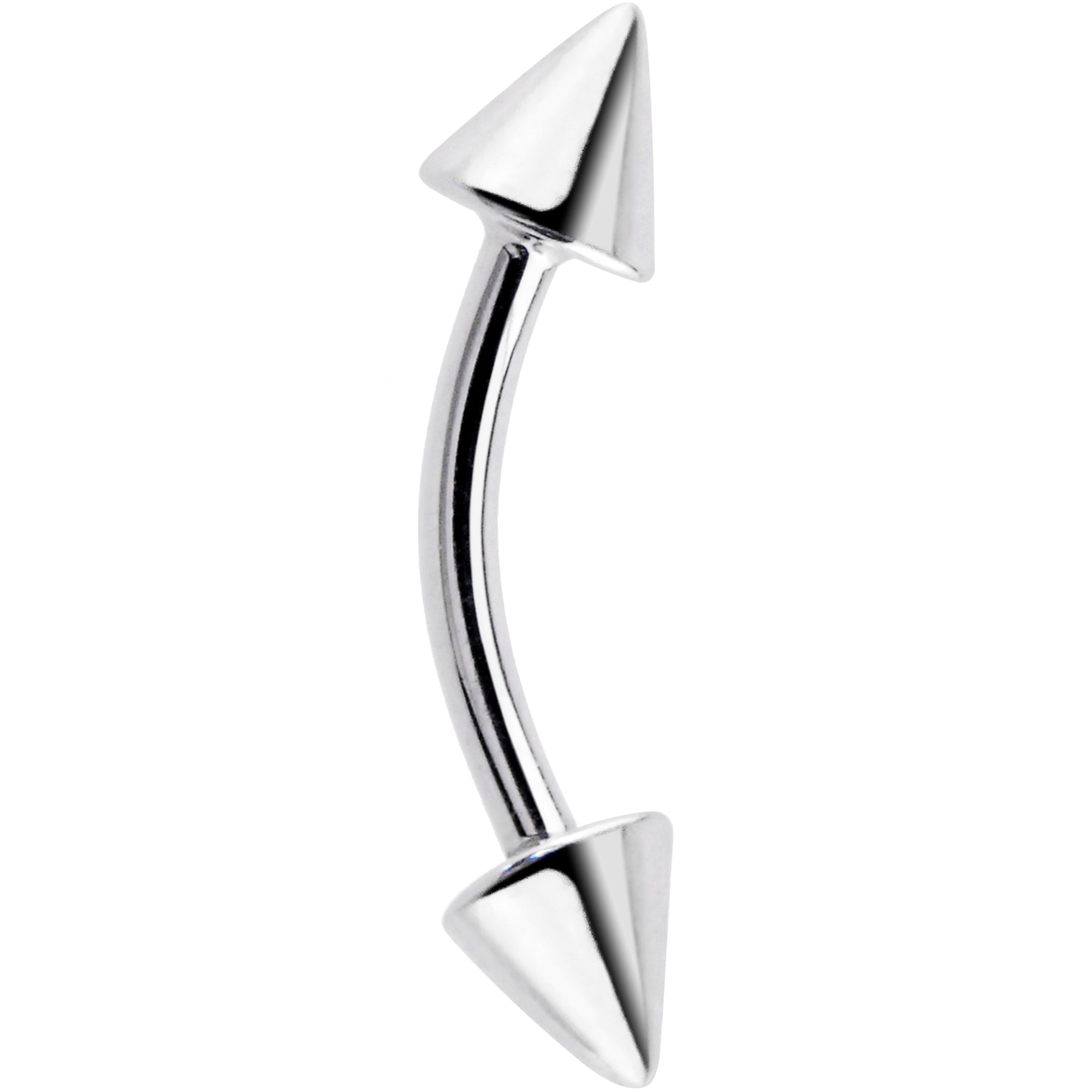 Solid 14k White GOLD CONE Eyebrow Ring 16G 5/16 3mm