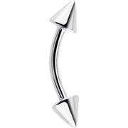 Solid 14k White GOLD CONE Eyebrow Ring 16G 5/16 3mm