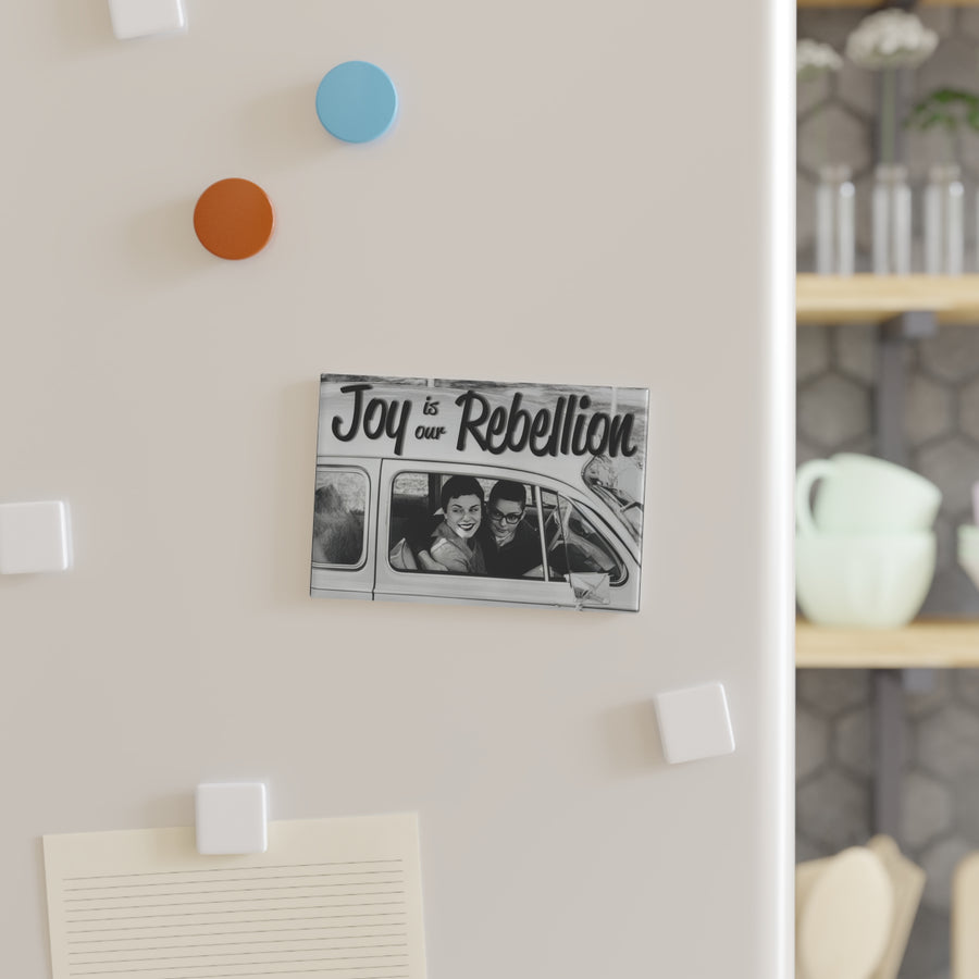 “Joy Is Our Rebellion” Vintage Photo Magnet | LGBTQ Pride Fridge Magnet