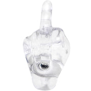 14G 5/8 Clear Acrylic Flip the Middle Finger Barbell Tongue Ring