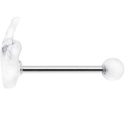 14G 5/8 Clear Acrylic Flip the Middle Finger Barbell Tongue Ring