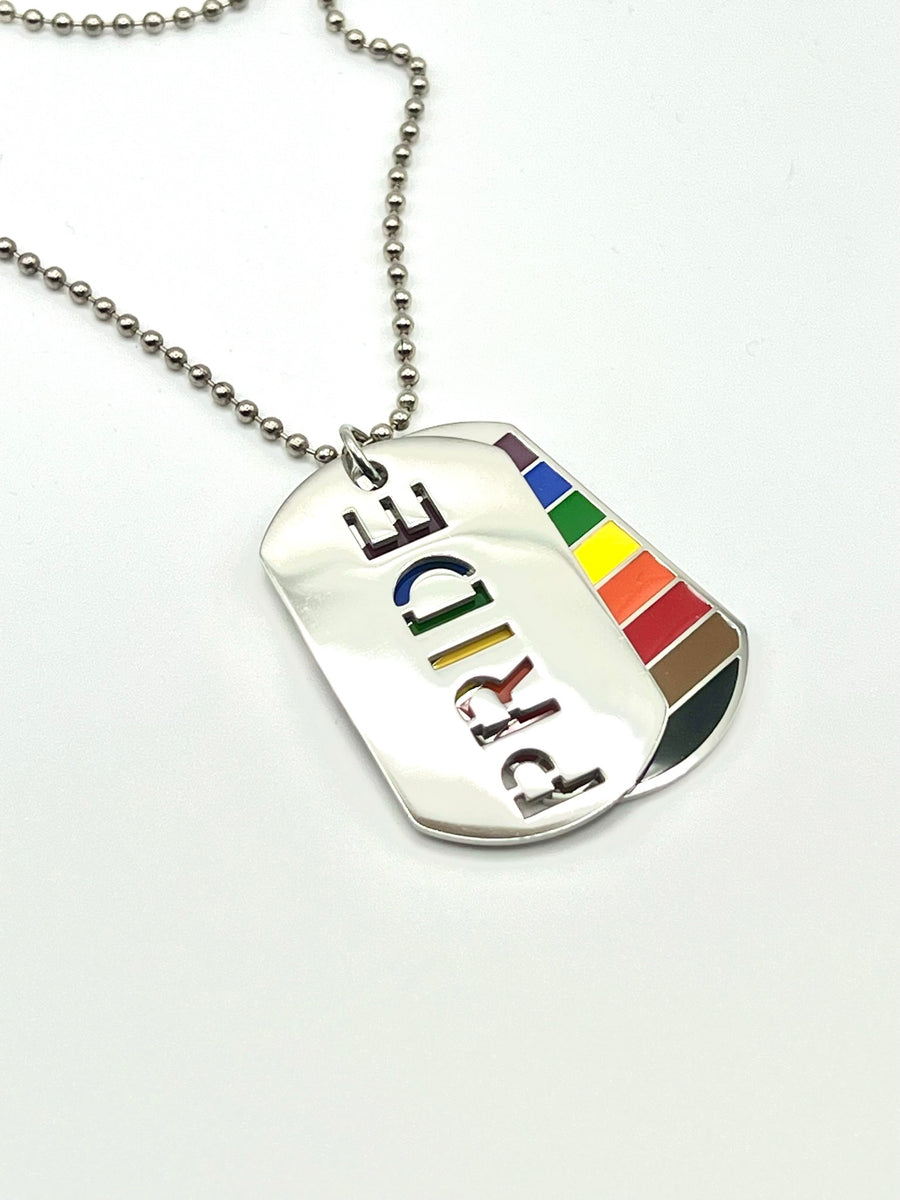 Inclusive Pride Stainless Steel Dog Tag