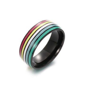 Disability Pride Ring | Black Steel Pride Band Ring – Outer Peace Gear