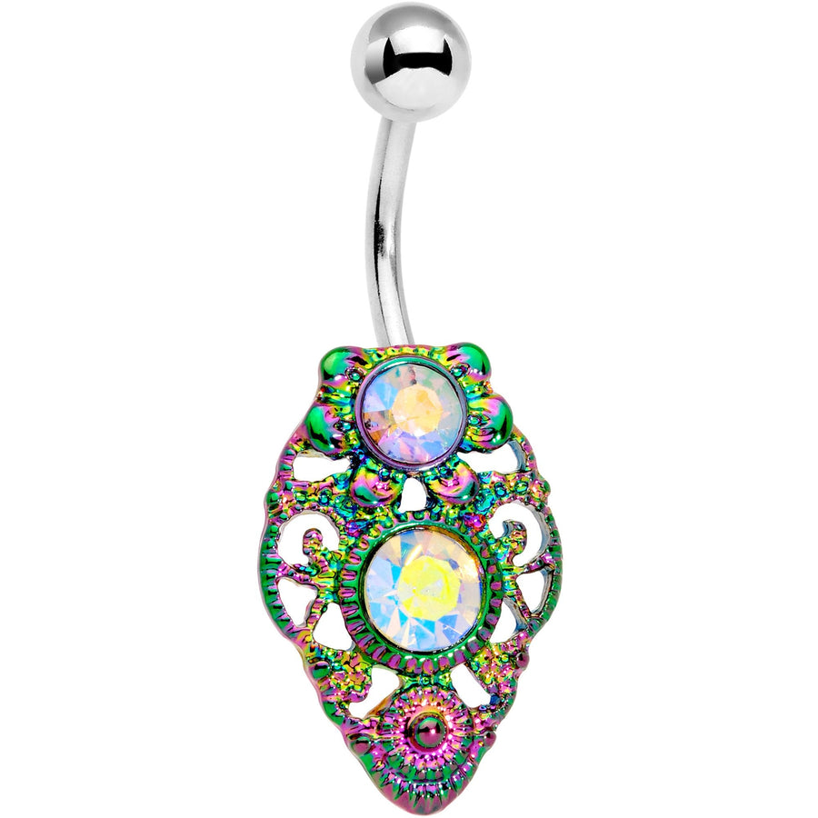 Aurora Gem Charming Rainbow Deco Charm Belly Ring