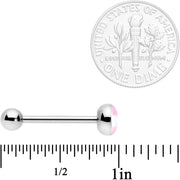 Pink Blue White Transgender Pride Flag Barbell Tongue Ring