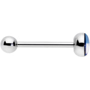 Black Grey White Purple Asexual Pride Flag Barbell Tongue Ring