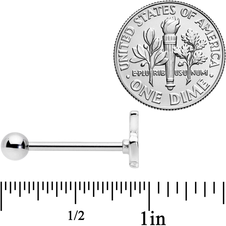 Gay Pride Rainbow Hand Peace Sign Barbell Tongue Ring