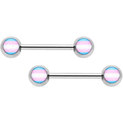 14G Pink Blue White Transgender Pride Barbell Nipple Ring Set