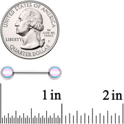 14G Pink Blue White Transgender Pride Barbell Nipple Ring Set