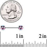 14G 9/16 Transgender Pride Logo Barbell Nipple Ring Set