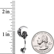 Owl Skull Key Mystic Moon Double Mount Belly Ring