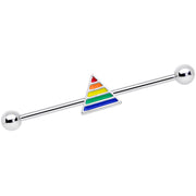 14G Rainbow Pride Triangle Industrial Barbell 38mm