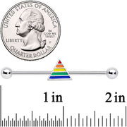 14G Rainbow Pride Triangle Industrial Barbell 38mm