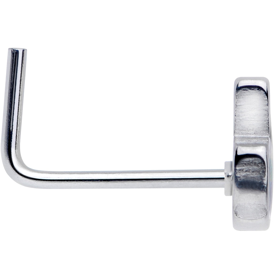 20G 5/16 Rainbow Gay Pride Peace Sign L-Shaped Nose Ring