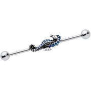14G Nautical Seahorse Industrial Barbell 38mm
