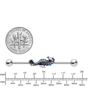 14G Nautical Seahorse Industrial Barbell 38mm