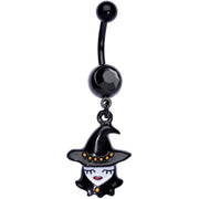 Black Gem Black Pretty Goth Witch Halloween Dangle Belly Ring