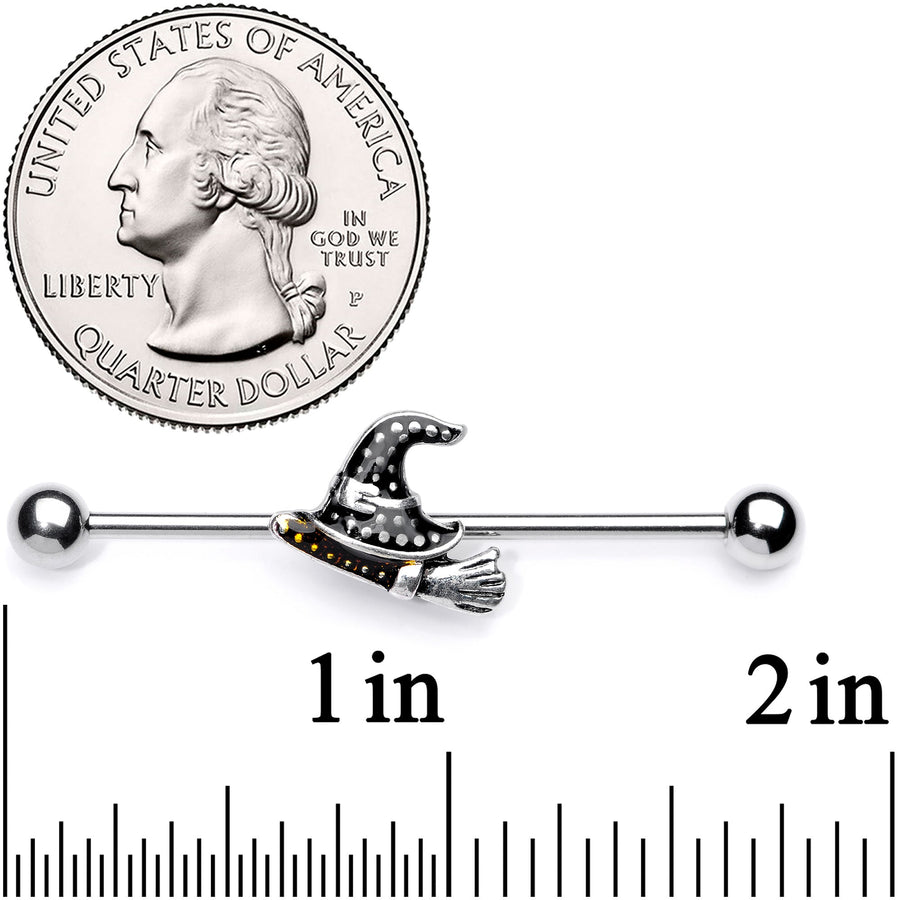 14G Broom Witch Hat Halloween Industrial Barbell 38mm