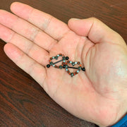 14G 7/8 Red CZ Gem Black Skull Heart Halloween Nipple Shield Set