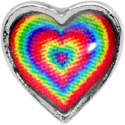 18G 5/16 Rainbow Tie Dye Heart Valentines Day Nose Hoop