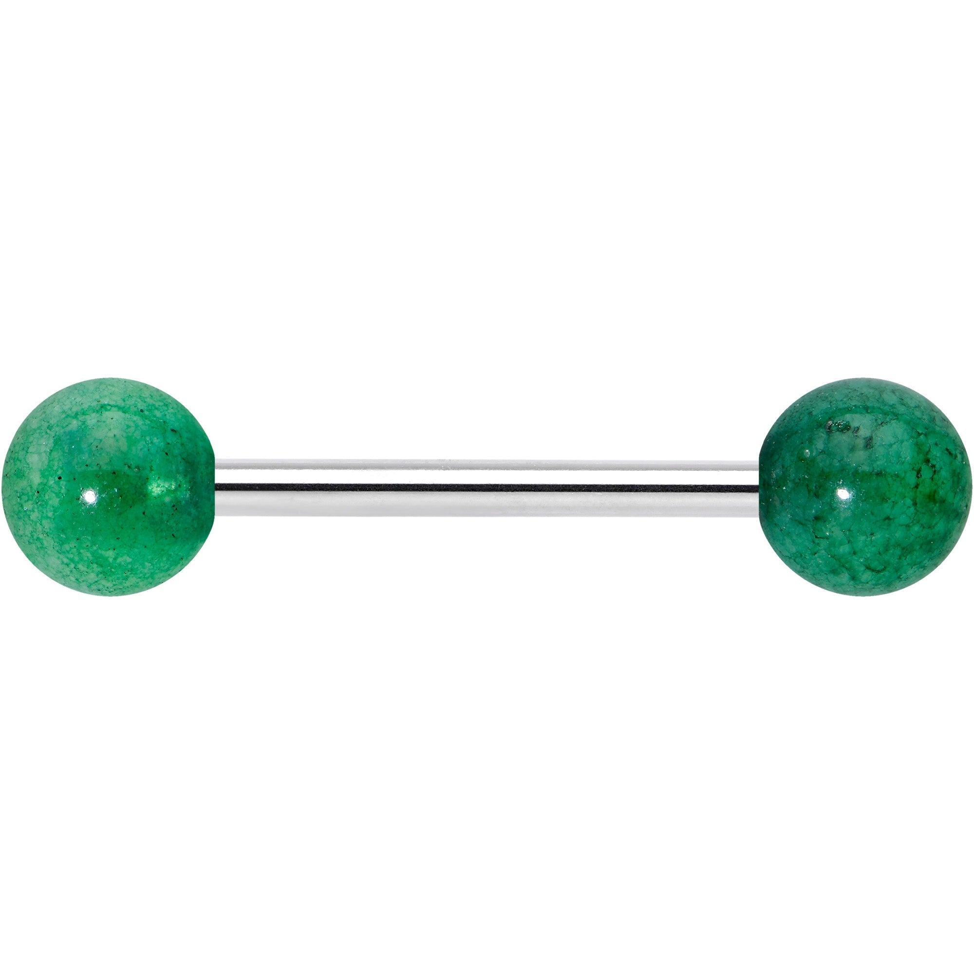 Elegant Green Jade Barbell Tongue Ring