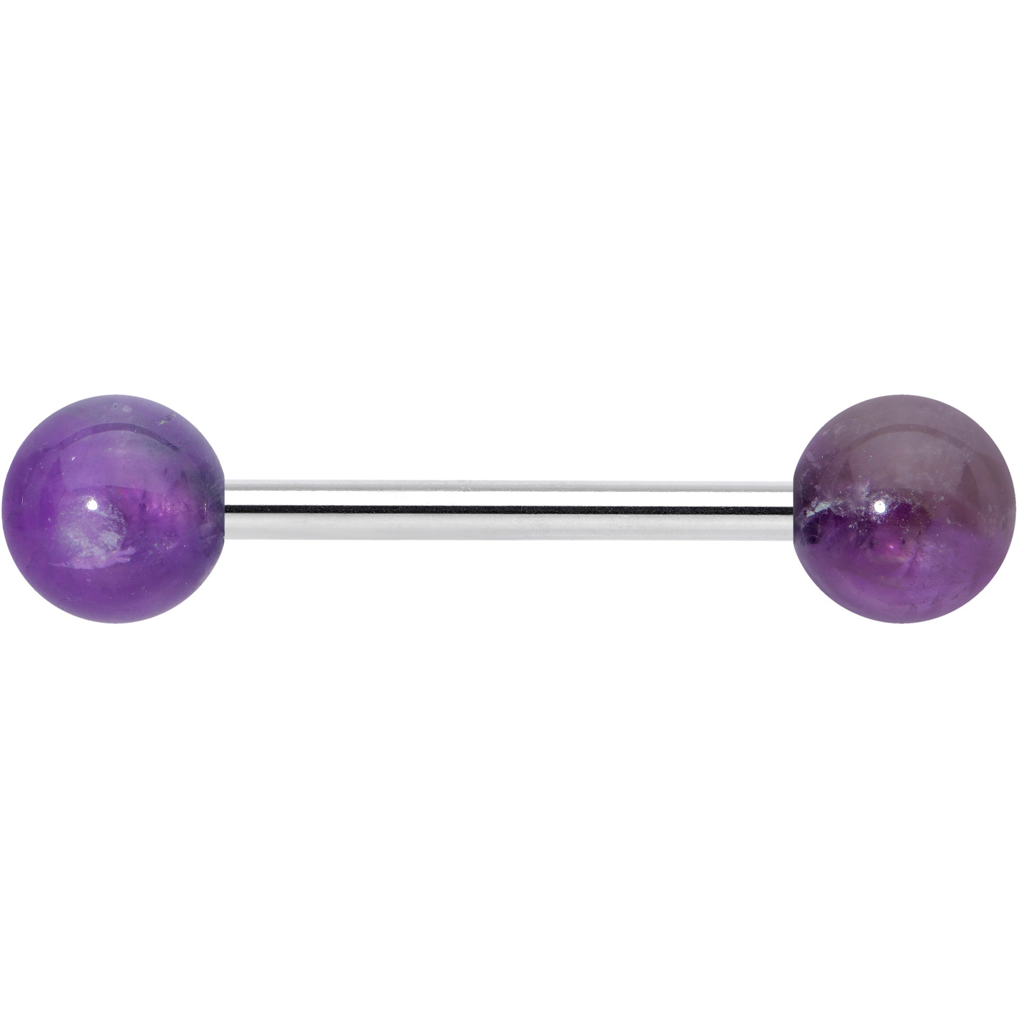 Elegant Purple Amethyst Barbell Tongue Ring