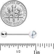 White Howlite Stone Top End Barbell Tongue Ring