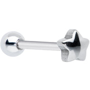 Simple Star Top Barbell Tongue Ring