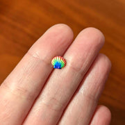 16G 1/4 Gold Tone Rainbow Scallop Shell Cartilage Tragus Earring