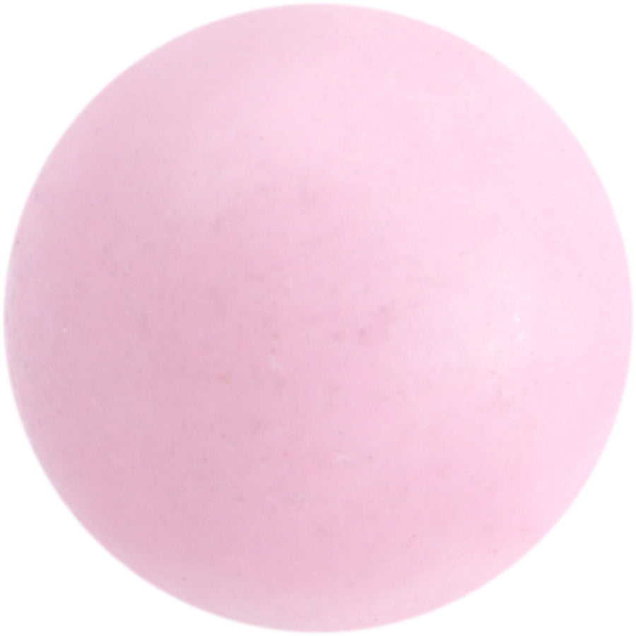 Pink Rose Quartz End Barbell Tongue Ring