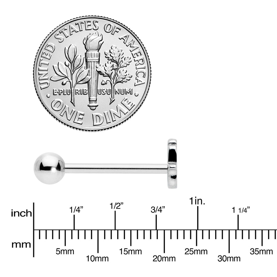 Clear CZ Gem Understated Hamsa Hand Barbell Tongue Ring