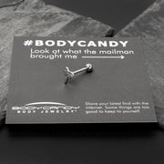 316L Surgical Steel Tropically Trendy Palm Tree Barbell Tongue Ring