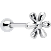 316L Surgical Steel Loopy Hippie Flower End Barbell Tongue Ring