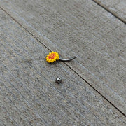 16G 5/16 Happy Sunflower Yellow Curved Eyebrow Ring
