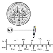 Purple Yellow Clear Gem Dragonfly Barbell Tongue Ring